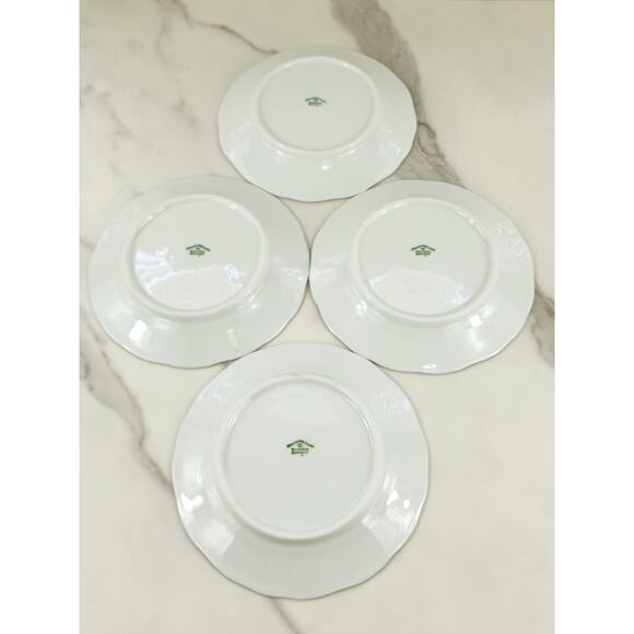 Johann Haviland Floral Splendor Bread Plate 6 1/4" Silver Trim 80s Germany x4 - Picture 12 of 15